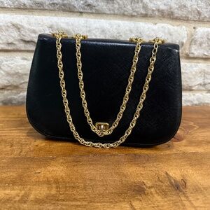 Creations by international vintage handbag Black with gold hardware 50s-60s
